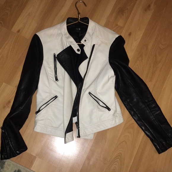 Jackets & Blazers - Black and white leather jacket